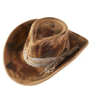 Unisex Brown Distressed Cowboy Western Hat